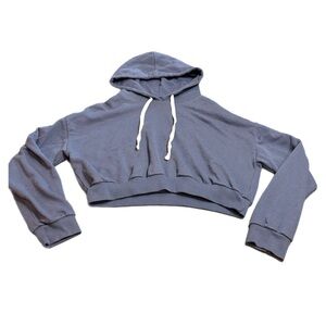 Forever 21 Slate Blue Cropped Hoodie